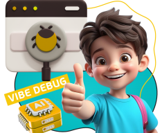 Тестирование & Vibe Debug. Охотники за багами - КИБЕРшкола программирования для детей, компьютерные курсы для школьников, начинающих и подростков - KIBERone г. Алексеевский